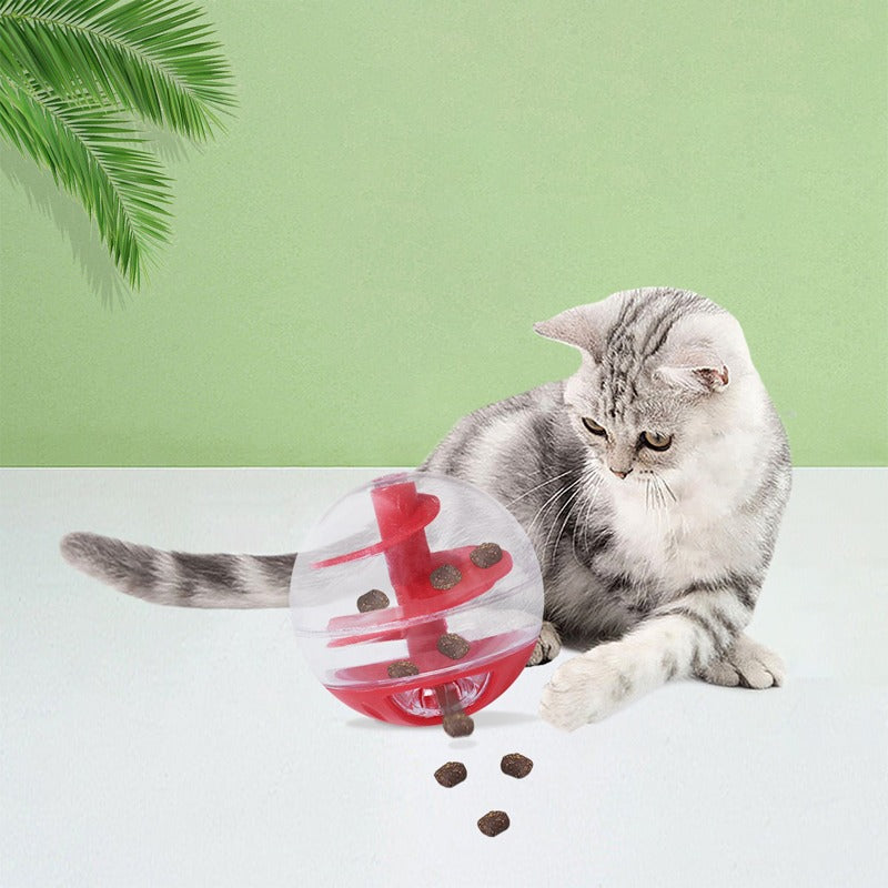 Cat Food Leak Spiral Ball Toy - Bite Resistant & Dual Use