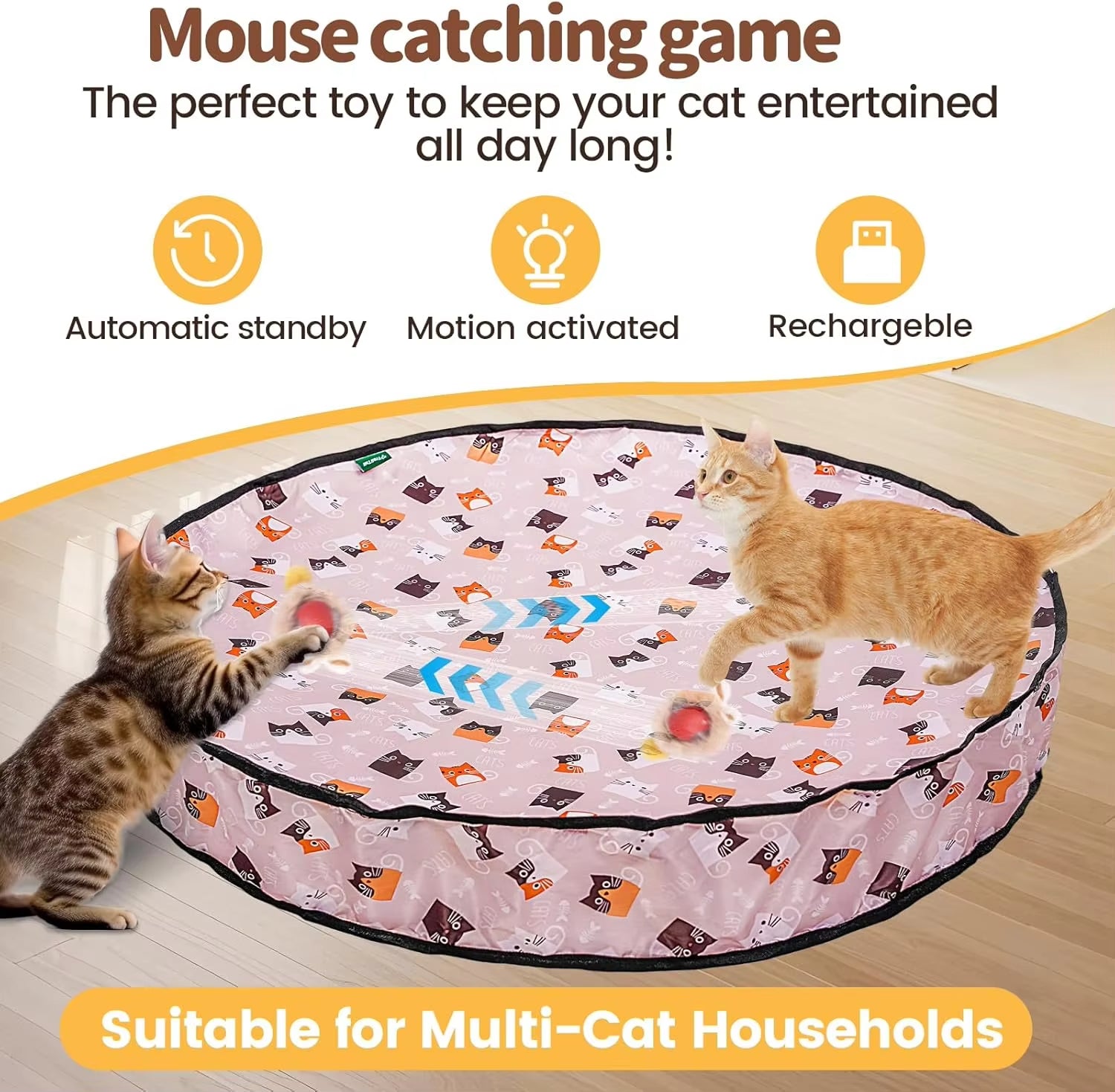 Smart Cat Toy Ball: Motion-Activated, Fast Rolling Fun