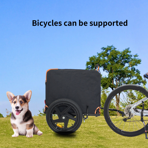 Foldable Pet Bike Trailer - Orange & Black, Safe & Durable