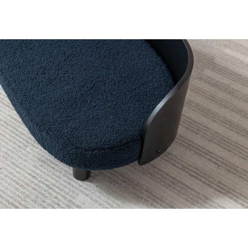 Scandinavian Elevated Dog Bed - Velvet Cushion, Solid Wood